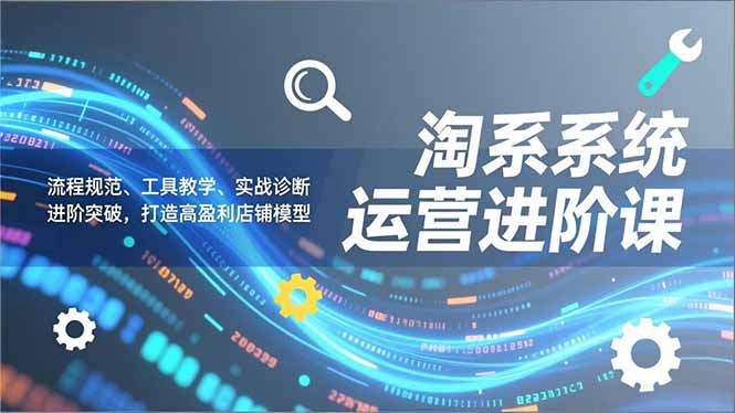 （16927期）淘系系统运营进阶课2.0，流程规范、工具教学、实战诊断，进阶突破，打造高盈利店铺模型