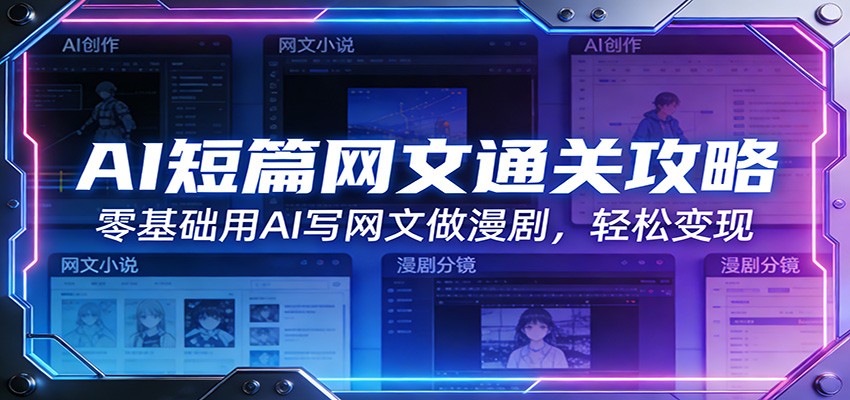 AI短篇网文通关攻略：零基础用AI写网文做漫剧，轻松变现