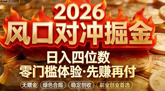 （17631期）2026美金对冲套利，无赠金对冲策略保驾护航，低门槛易上手实操。单人单日收益2000+