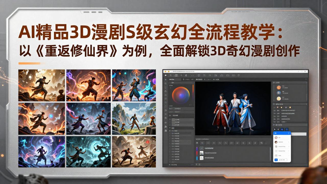 （17882期）AI精品3D漫剧S级玄幻全流程教学：以《重返修仙界》为例，全面解锁3D奇幻漫剧创作