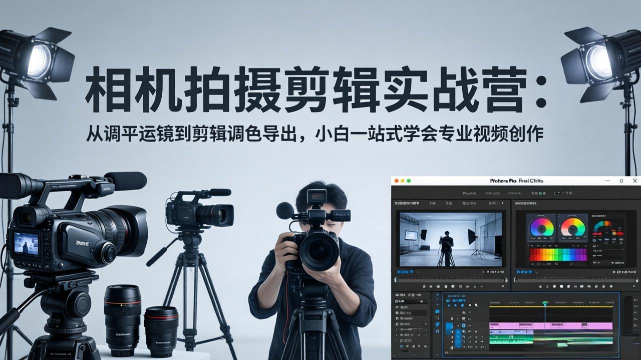 （18002期）相机拍摄剪辑实战营：从调平运镜到剪辑调色导出，小白一站式学会专业视频创作