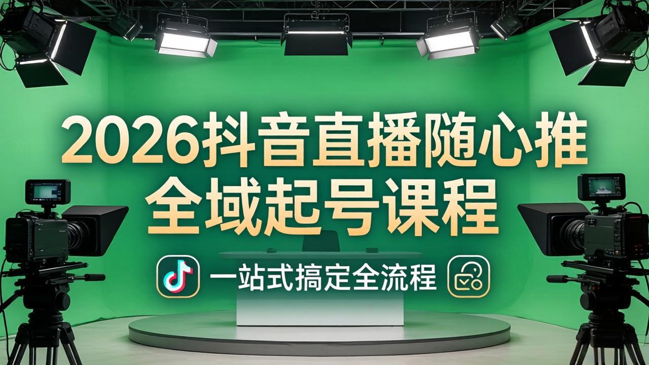 （18050期）2026抖音直播随心推全域起号课程：一站式搞定直播起号、稳号、放量全流程(更新4月)