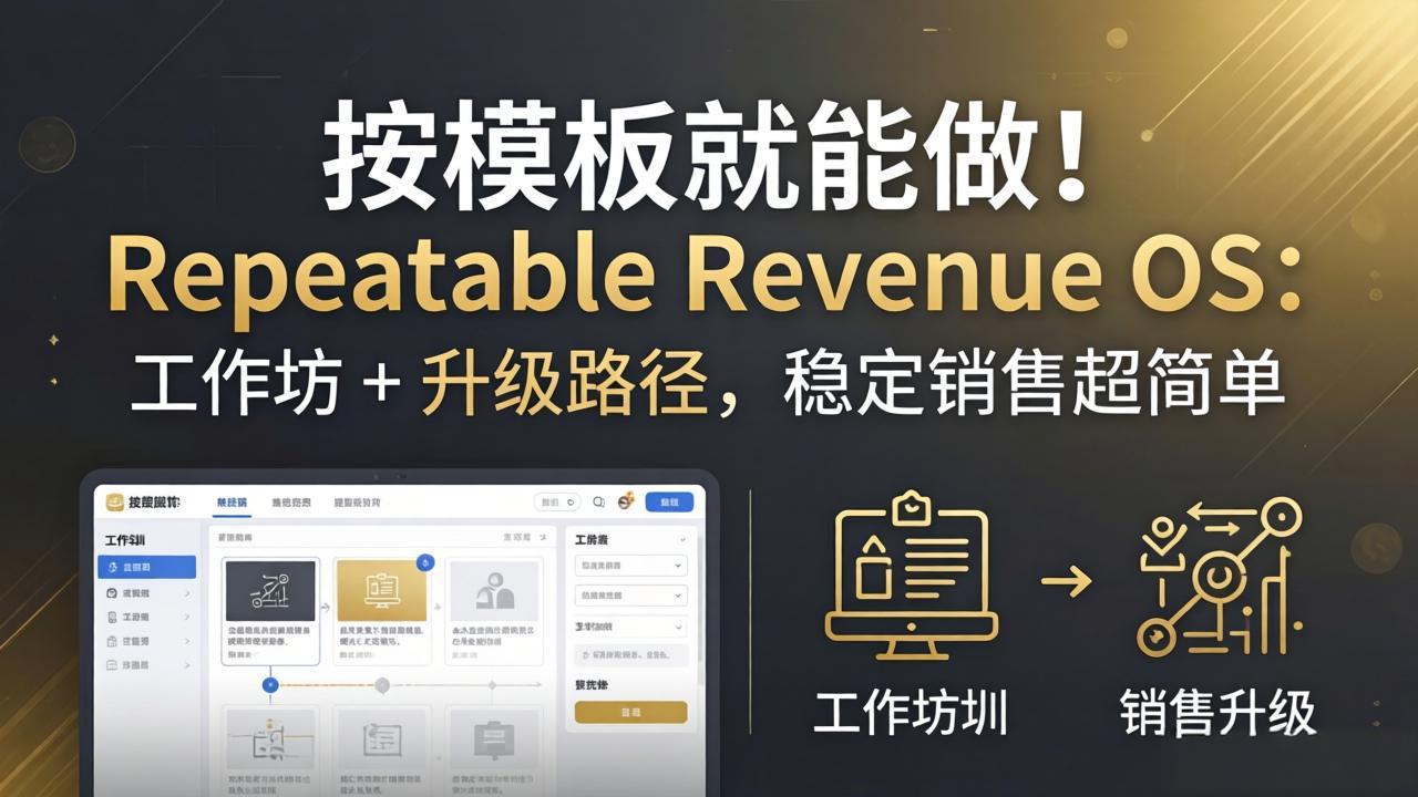 （18085期）按模板就能做！Repeatable Revenue OS：工作坊 + 升级路径，稳定销售超简单