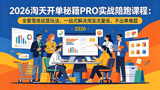 （19579期）2026淘天开单秘籍PRO实战陪跑课程-更新：全套落地运营玩法，一站式解决淘宝流量低、不出单难题