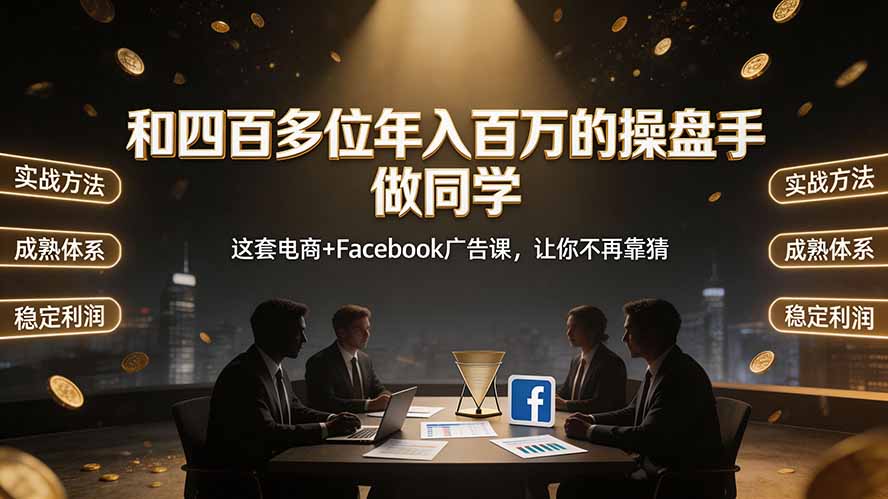 （19592期）和四百多位年入百万的操盘手做同学——这套电商+Facebook广告课，让你不再靠猜【原创双语字幕】