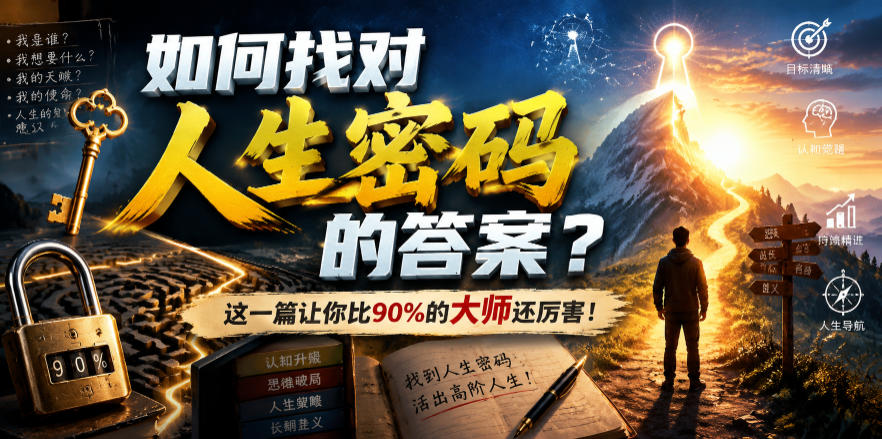 （19601期）付费文章：如何找对人生密码的答案？这一篇让你比90%的大师还厉害！
